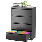 36W 4 Drawer Large Deep Locking Metal Lateral File Cabinet