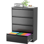 36W 4 Drawer Large Deep Locking Metal Lateral File Cabinet