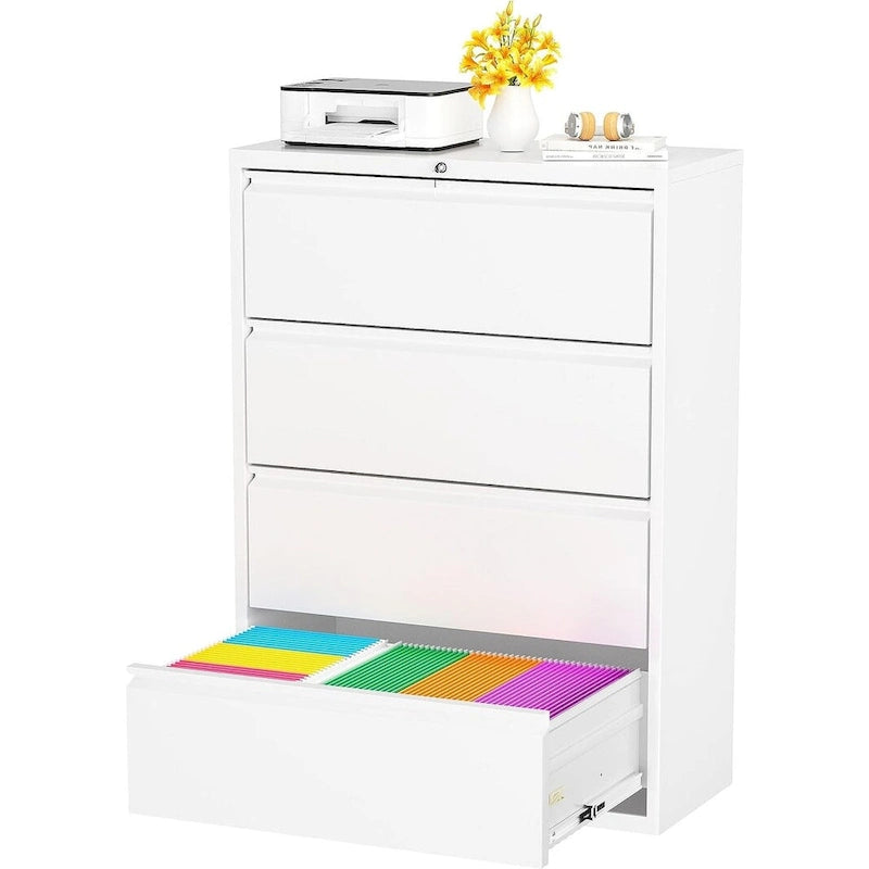 36W 4 Drawer Large Deep Locking Metal Lateral File Cabinet