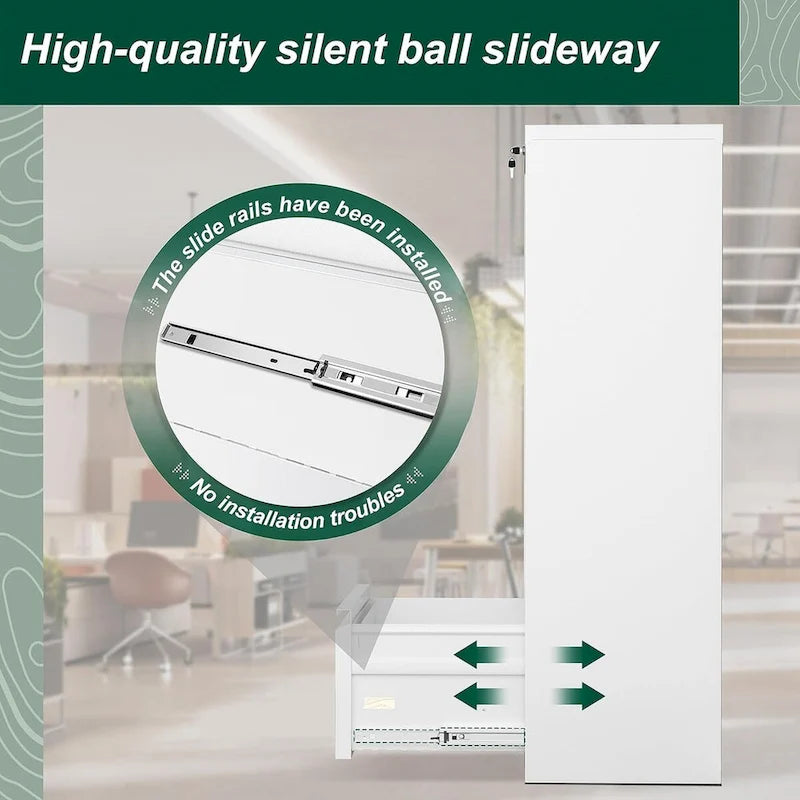 36W 4 Drawer Large Deep Locking Metal Lateral File Cabinet