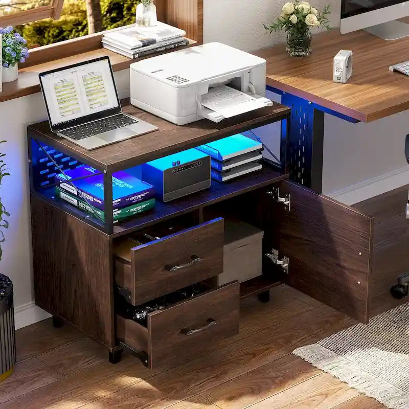 Sideboard Buffet Storage File Cabinet with Drawers and USB Port