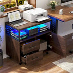 Sideboard Buffet Storage File Cabinet with Drawers and USB Port