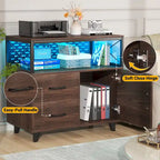 Sideboard Buffet Storage File Cabinet with Drawers and USB Port