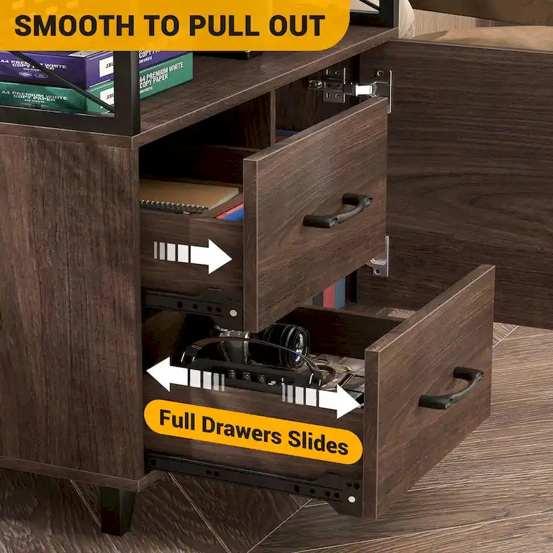 Sideboard Buffet Storage File Cabinet with Drawers and USB Port