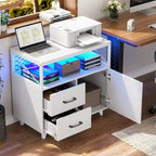 Sideboard Buffet Storage File Cabinet with Drawers and USB Port