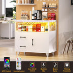 Sideboard Buffet Storage File Cabinet with Drawers and USB Port