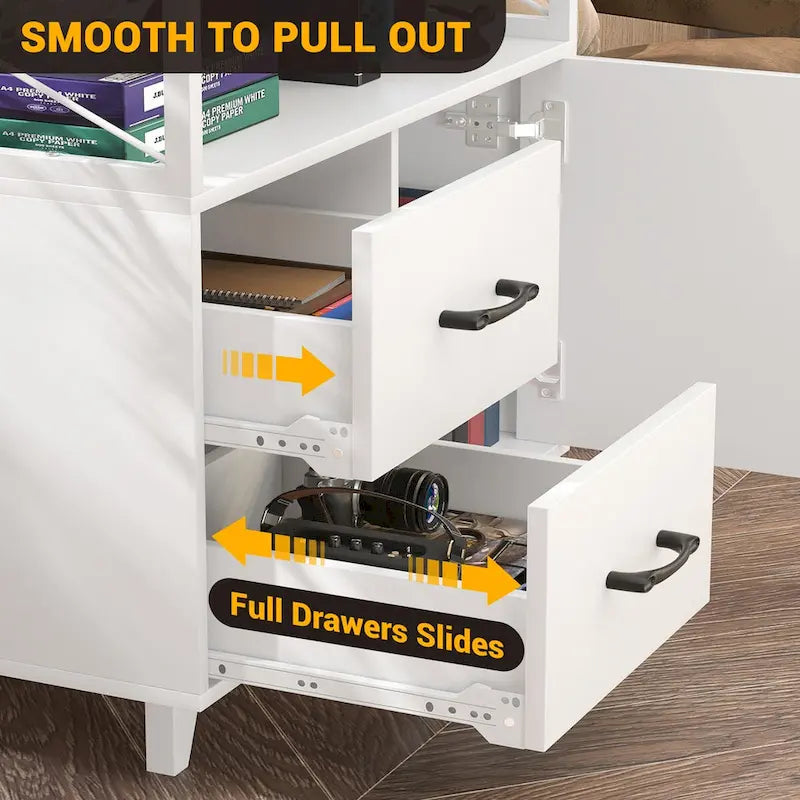 Sideboard Buffet Storage File Cabinet with Drawers and USB Port