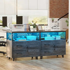 Sideboard Buffet Storage File Cabinet with Drawers and USB Port