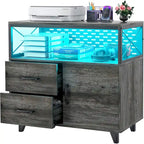 Sideboard Buffet Storage File Cabinet with Drawers and USB Port