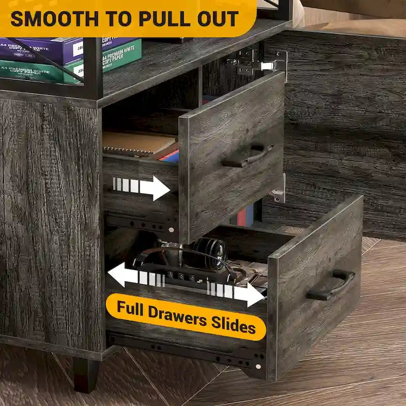 Sideboard Buffet Storage File Cabinet with Drawers and USB Port