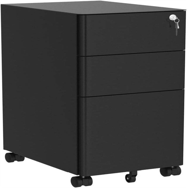 3-Drawer Slim File Cabinet with Lock - 18.1D x 11.8W x 23.4H