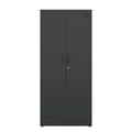 Metal Storage Cabinet with 2-Doors and Adjustable Shelves, Lockable Tall File Cabinet for Home Office Garage Kitchen Pantry