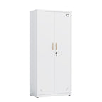 Metal Storage Cabinet with 2-Doors and Adjustable Shelves, Lockable Tall File Cabinet for Home Office Garage Kitchen Pantry