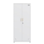 Metal Storage Cabinet with 2-Doors and Adjustable Shelves, Lockable Tall File Cabinet for Home Office Garage Kitchen Pantry