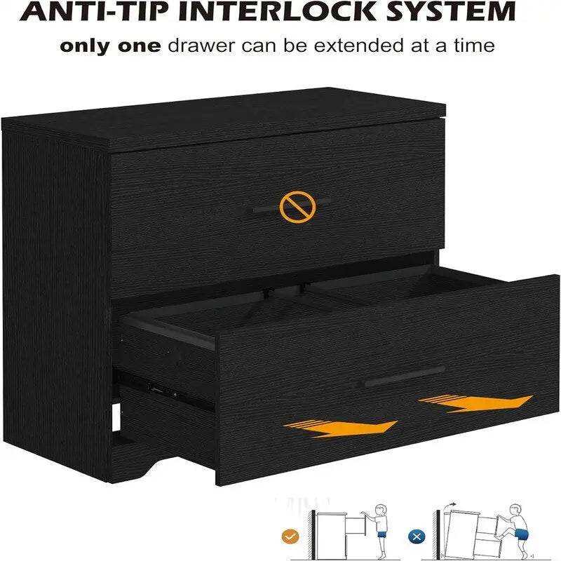 2-Drawer Wood Lateral File Cabinet - 27.17D x 33.86W x 29.33H