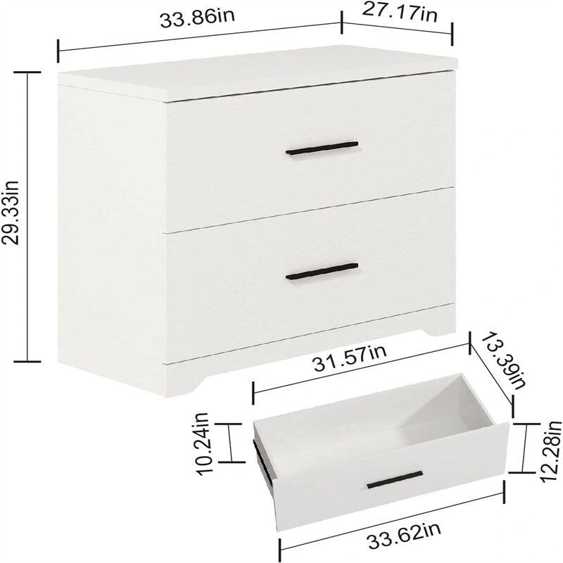 2-Drawer Wood Lateral File Cabinet - 27.17D x 33.86W x 29.33H
