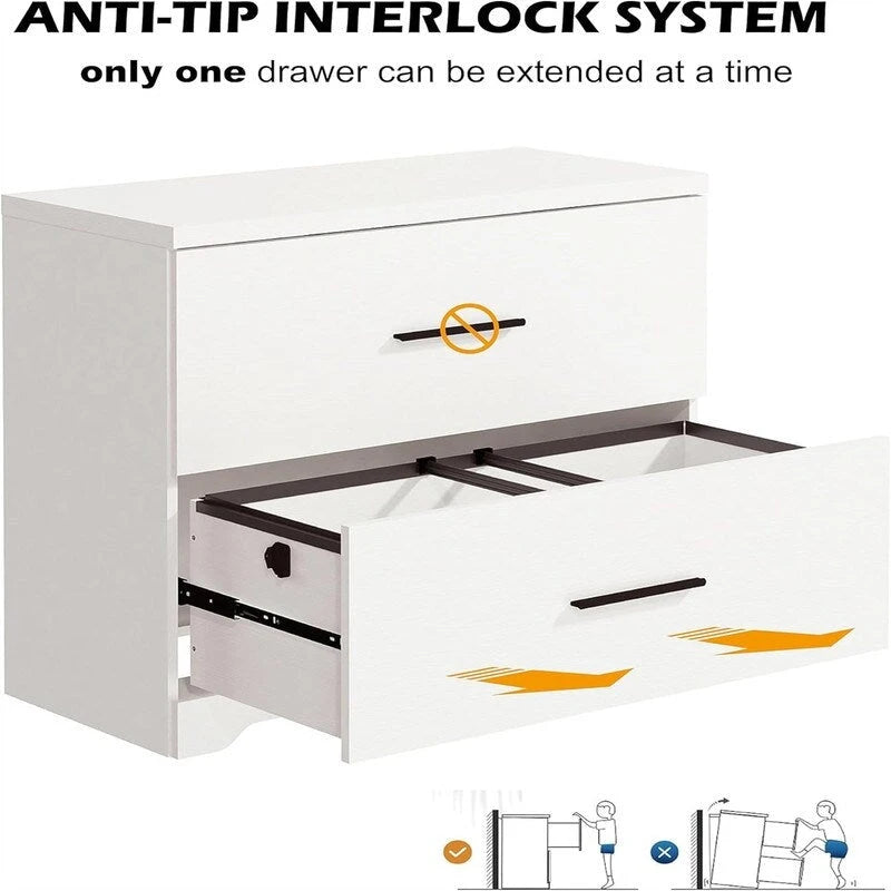 2-Drawer Wood Lateral File Cabinet - 27.17D x 33.86W x 29.33H