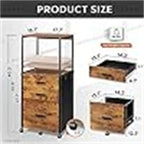 File Cabinet with Storage Drawers - 15.7D x 17.7W x 27.7H