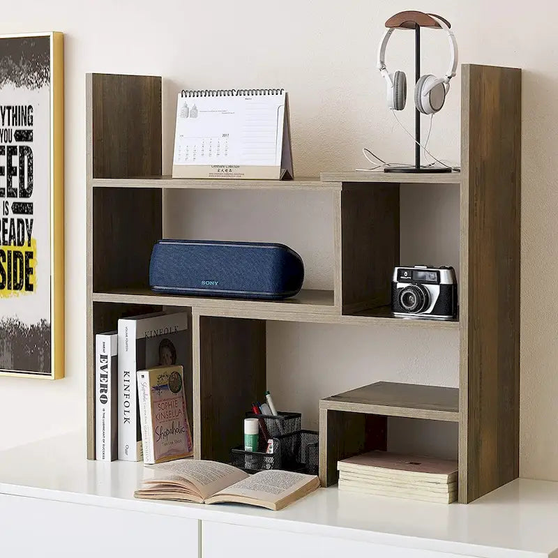 Yak About It Compact Adjustable Dorm Desk Bookshelf - Rustic by DormCo