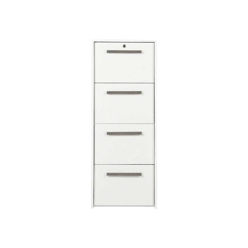 Saint Birch 4-Drawer Vertical Lateral in White Wood Grain - 48.5H x 18.5W x 17.5D