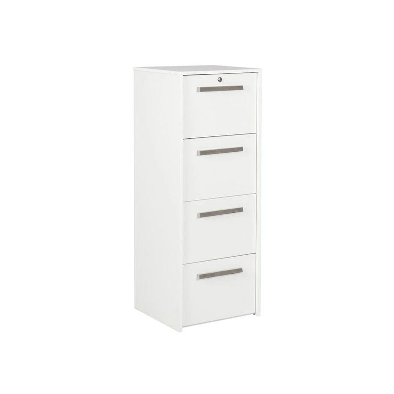 Saint Birch 4-Drawer Vertical Lateral in White Wood Grain - 48.5H x 18.5W x 17.5D