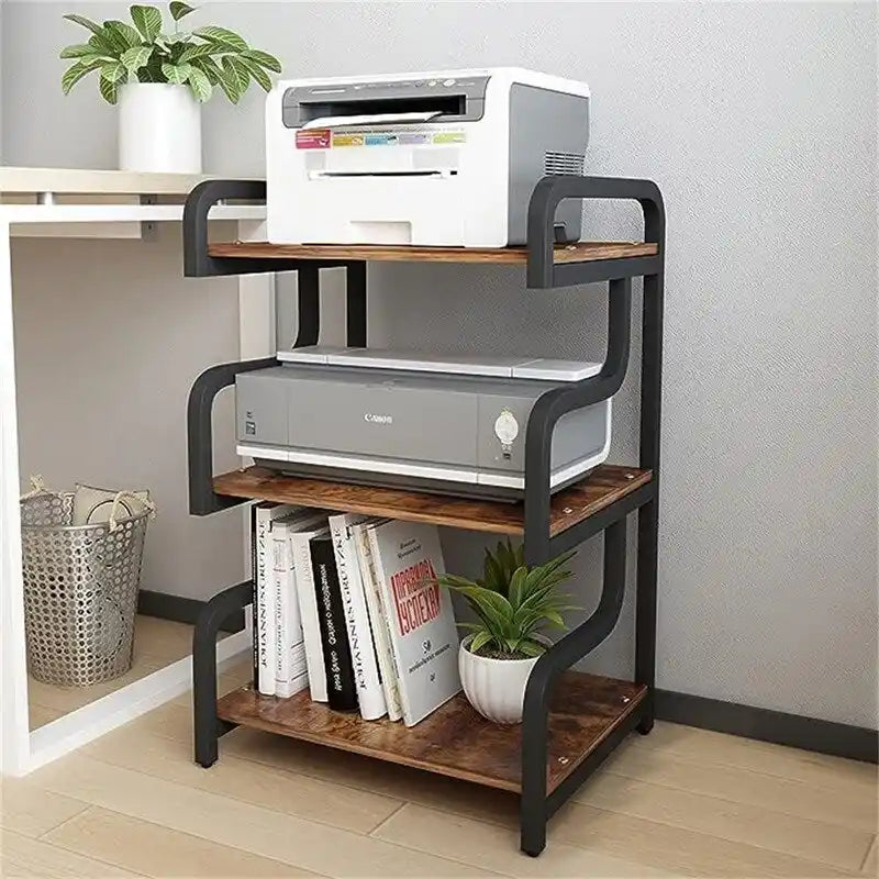 3-Tier Printer Stand with Wheels Movable Storage Cart Floor-Standing Multi-Purpose Shelf - 21.7 x 15.7 x 30.3 inches