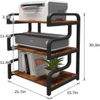 3-Tier Printer Stand with Wheels Movable Storage Cart Floor-Standing Multi-Purpose Shelf - 21.7 x 15.7 x 30.3 inches