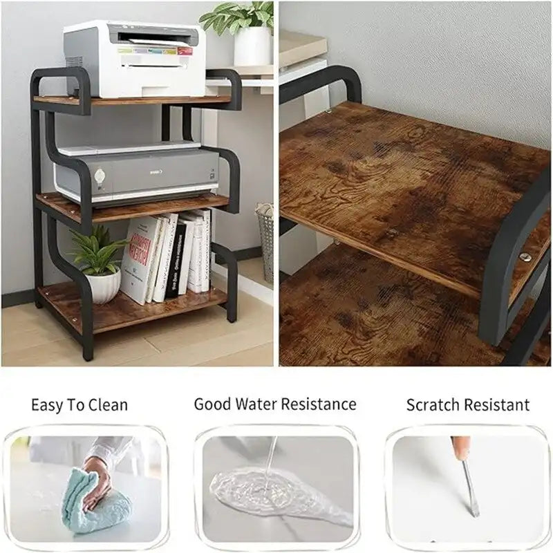 3-Tier Printer Stand with Wheels Movable Storage Cart Floor-Standing Multi-Purpose Shelf - 21.7 x 15.7 x 30.3 inches