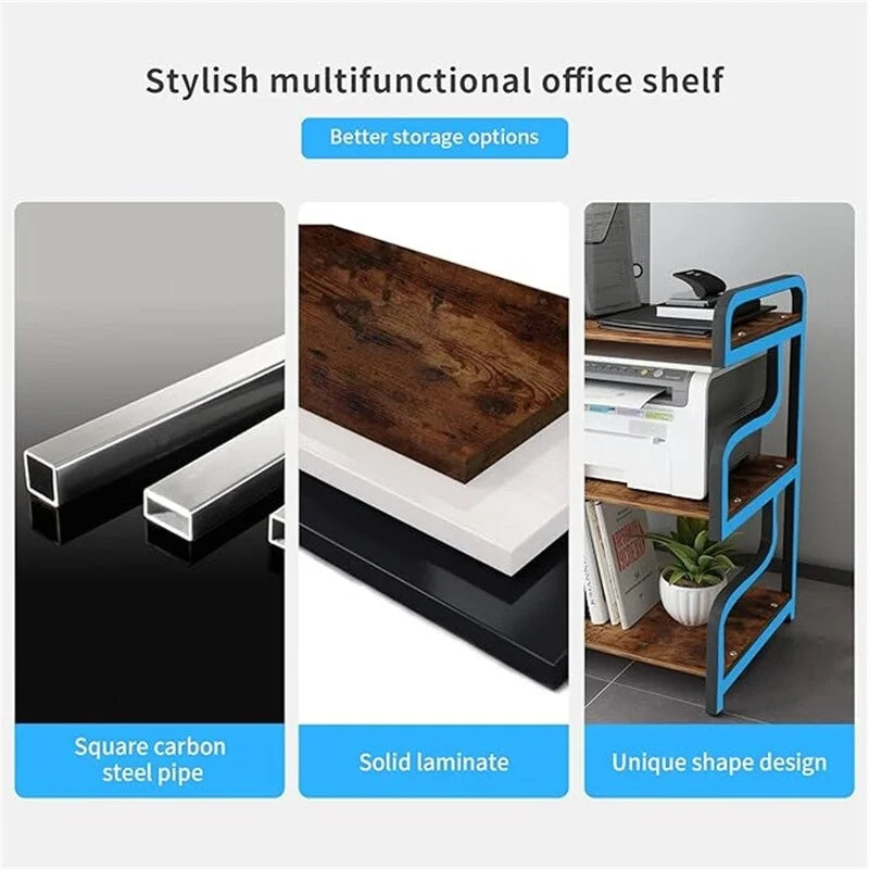 3-Tier Printer Stand with Wheels Movable Storage Cart Floor-Standing Multi-Purpose Shelf - 21.7 x 15.7 x 30.3 inches