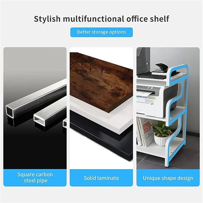 3-Tier Printer Stand with Wheels Movable Storage Cart Floor-Standing Multi-Purpose Shelf - 21.7 x 15.7 x 30.3 inches