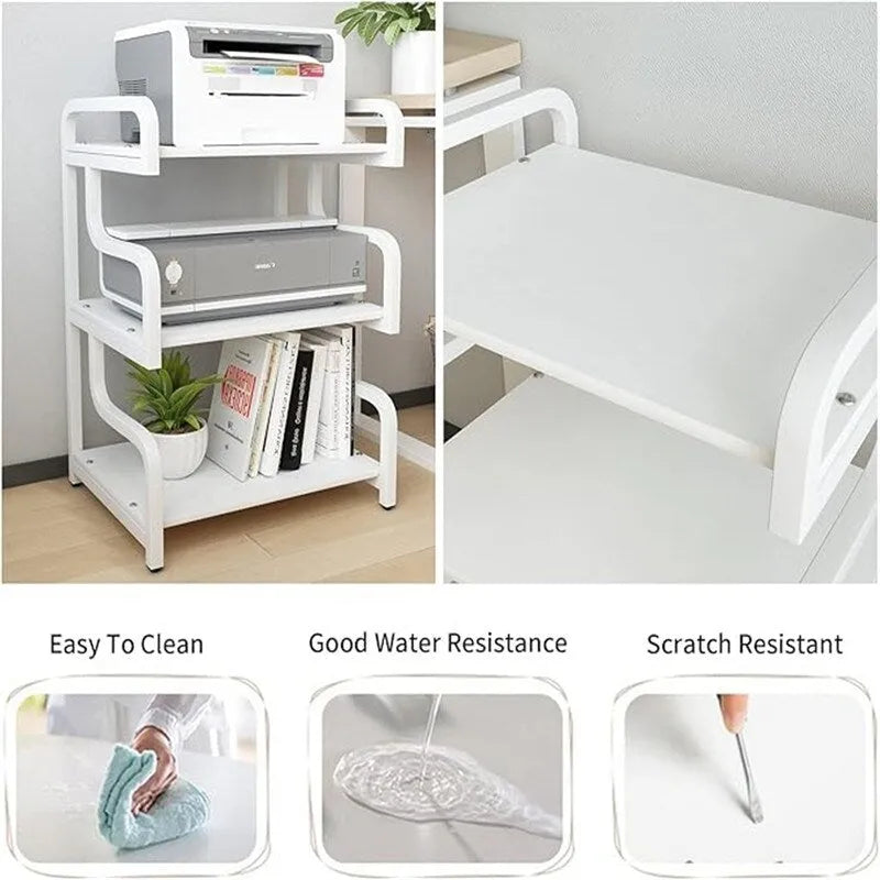 3-Tier Printer Stand with Wheels Movable Storage Cart Floor-Standing Multi-Purpose Shelf - 21.7 x 15.7 x 30.3 inches