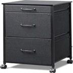 Mobile File Cabinet Dresser for Bedroom with 3 Drawers - 15.7D x 15.4W x 29.5H