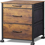 Mobile File Cabinet Dresser for Bedroom with 3 Drawers - 15.7D x 15.4W x 29.5H