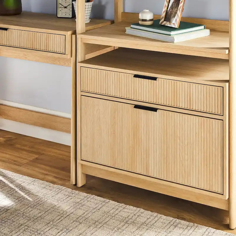 Middlebrook 3-Piece Set Writing Desk with 2 Wide Bookcases