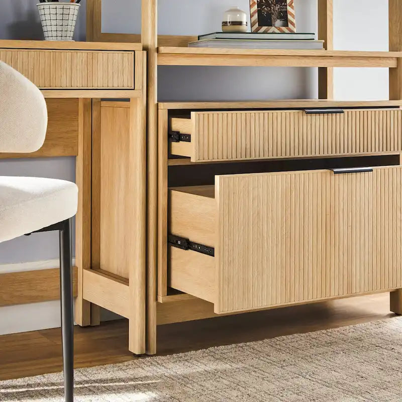 Middlebrook 3-Piece Set Writing Desk with 2 Wide Bookcases