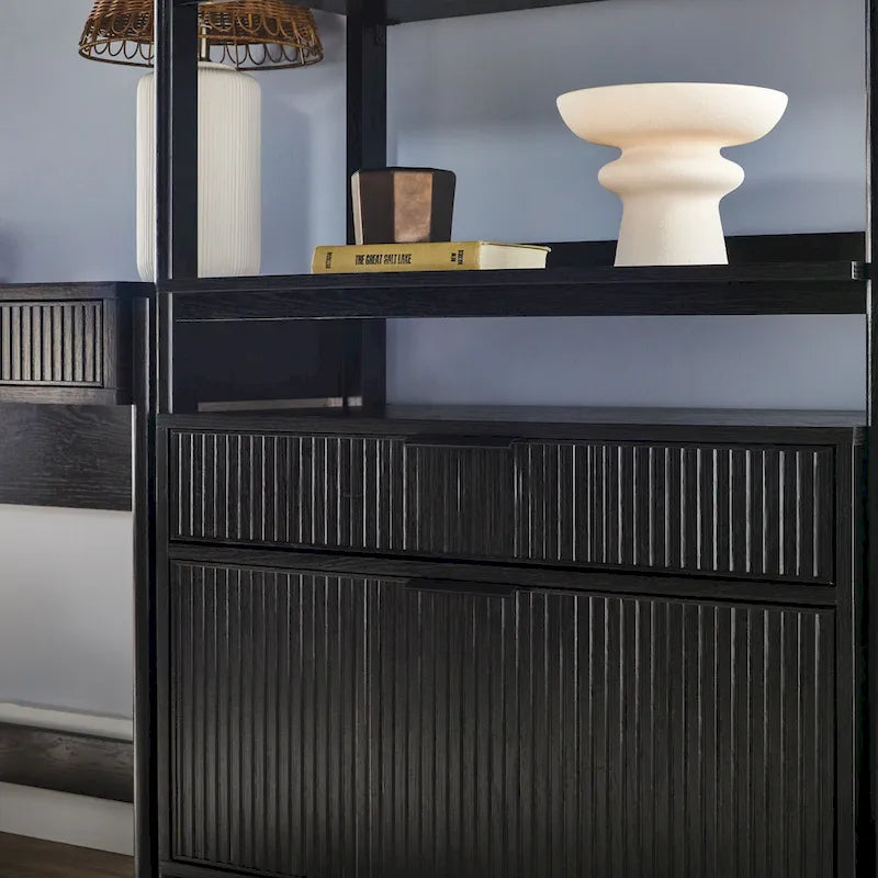 Middlebrook 3-Piece Set Writing Desk with 2 Wide Bookcases