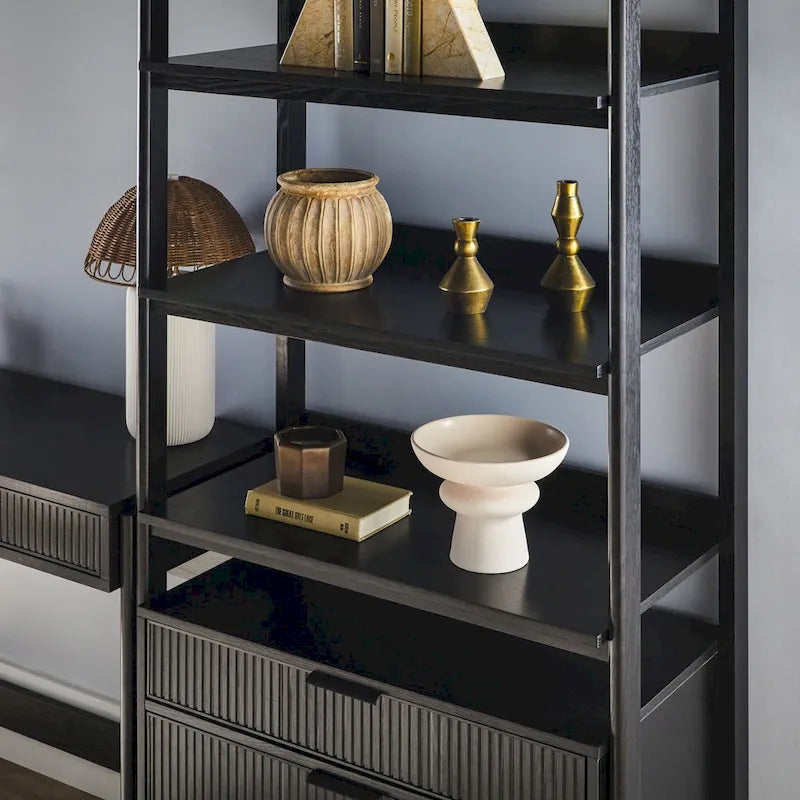 Middlebrook 3-Piece Set Writing Desk with 2 Wide Bookcases