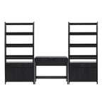 Middlebrook 3-Piece Set Writing Desk with 2 Wide Bookcases