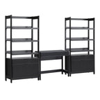 Middlebrook 3-Piece Set Writing Desk with 2 Wide Bookcases