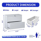 Lateral File Cabinet 2 Drawer,with Lock,Lockable File Cabinet