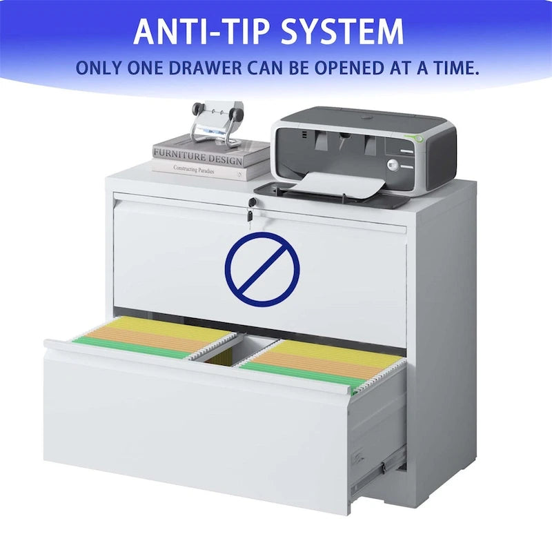 Lateral File Cabinet 2 Drawer,with Lock,Lockable File Cabinet