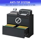 Lateral File Cabinet 2 Drawer,with Lock,Lockable File Cabinet