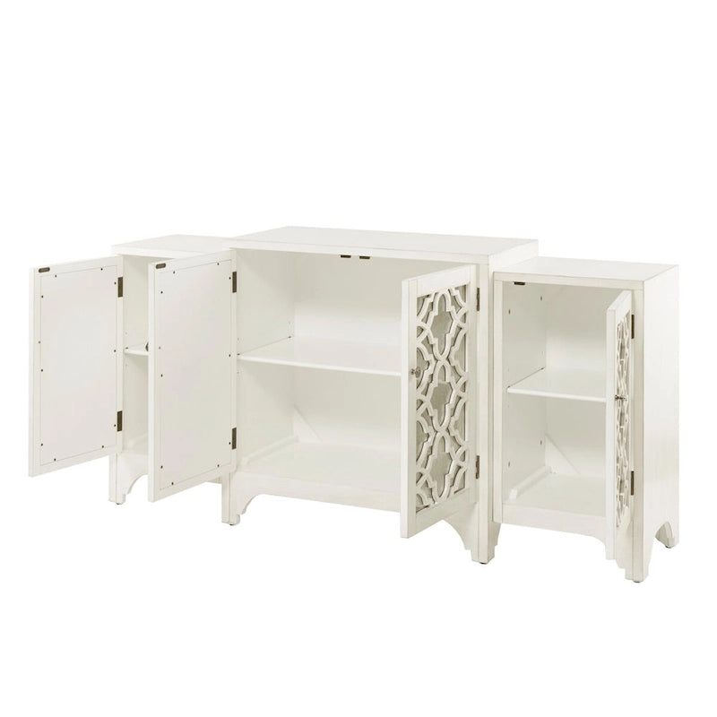 Madison Park Nevaeh Cream Quatrefoil Dining Buffet Server