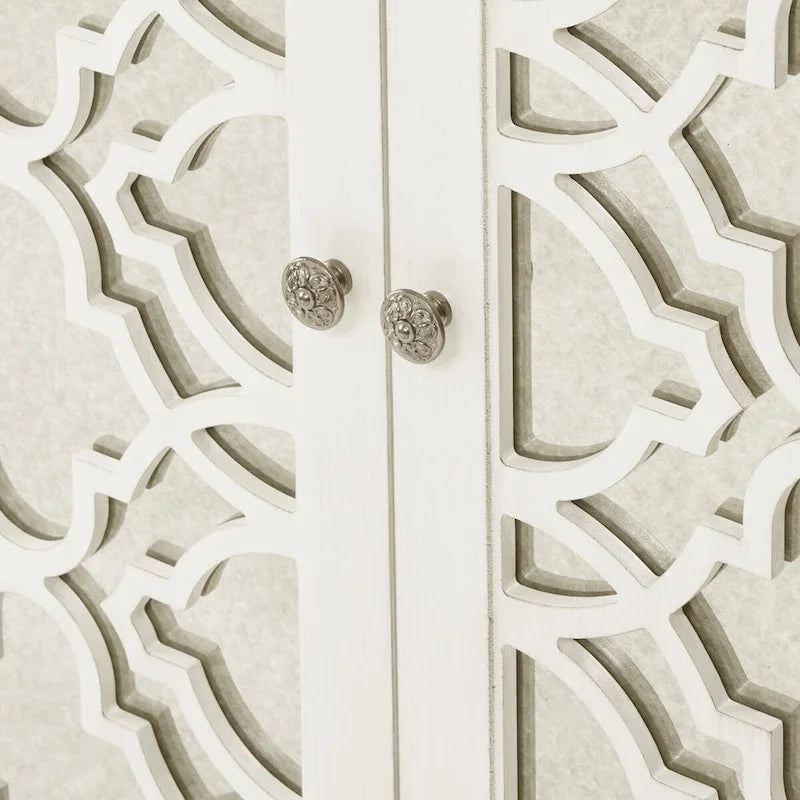 Madison Park Nevaeh Cream Quatrefoil Dining Buffet Server