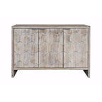 Farmhouse Style 3-Door Wooden Accent Cabinet: Sideboard Buffet Server with Storage