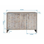 Farmhouse Style 3-Door Wooden Accent Cabinet: Sideboard Buffet Server with Storage