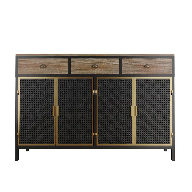 Modern 4 Doors Sideboard with 3 Top Drawers