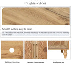 Carved Flower Door Large Storage Cabinet With Metal Handle