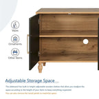 Carved Flower Door Large Storage Cabinet With Metal Handle