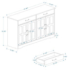 Farmhouse Buffet Cabinet Storage Sideboard with 2 Drawers and 4 Doors